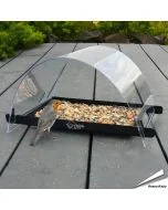 Metall-Futtertisch mit Regenkuppel für Gartenvögel ✔️ Robuste Metallkonstruktion ✔️ Stabile, transparente Überdachung ✔️ Für Bodenfresser ➤ Kaufe online bei Alles für Vögel