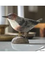 Wasseramsel (Cinclus cinclus) | Handgeschnitzter Holzvogel