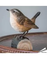 Zaunkönig (Troglodytes troglodytes) | Handgeschnitzter Holzvogel