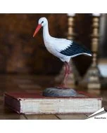 Handgeschnitzter Klapperstorch in Naturgrösse ✓ Mit Farben naturgetreu bemalt ✓ Originelles Geschenk für Vogel- und Naturliebhaber ✓ Alles für Vögel