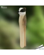 DecoClip - Dachs von Wildlife Garden aus Holz. Handgeschnitzte Holz-Wäscheklammer mit schwarz-weißer Dachskopfzeichnung. Ca. 11 x 23 x 104 mm.