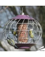 Futtersäule Helix für Erdnüsse - Mit Schutzkäfig - www.allesfuervoegel.de