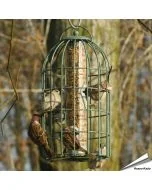 Stelle sicher, dass deine Vögel immer genug zu fressen haben mit unserem Futtersilo mit Schutzkäfig für Sämereien!