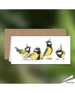 Geburtstagskarte - Mit Kohlmeisen-Motiv - Von Hand gezeichnet - www.allesfuervoegel.de