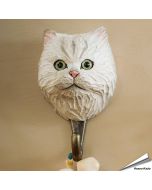 Handgemachter Holz-Kleiderhaken von einer Perserkatze ✔️ Naturgetreu bemalt ✔️ Geschenkidee für Katzen- und Naturliebhaber ➤ Bestelle im Alles für Vögel Shop
