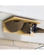 Doppelte Nisthilfe für Mehlschwalben aus Holz / Holzbeton ✔️ Schalenförmig - einfache Montage an Fassaden ✔️ Empfohlen von u.a. NABU und LBV ✔️ Online kaufen bei Alles für Vögel
