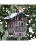 Multiholk Alpenhaus von Wildlife Garden: Nistkasten und Futterhaus in einem, mit 32 mm Einflugöffnung und Design im Stil einer skandinavischen Berghütte.