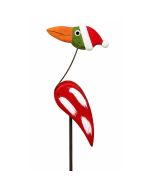 Kerst Rudi Mini uit de Crazy Bird-serie, gemaakt van hout en metaal en ca. 20 cm hoog. Originele kerstdecoratie en leuk als klein kerstcadeau.