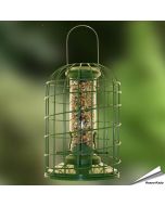 Kunststoff-Futtersäule mit Schutzkäfig für Samen (klein)