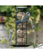 Meisenknödelhalter mit Auffangschale und Regendach ✔️ Stabile Metall-Konstruktion ✔️ Kompakte Abmessung - für bis zu 4 Meisenknödel ✔️ Kaufe online bei Alles für Vögel