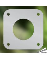 Sicherungsschild für Nistkästen aus rostfreiem Stahl ✔️ Verkleinert die Einflugöffnung auf 32mm ✔️ Schützt vor Spechten ✔️ Geeignet für Kohlmeisen, Kleiber, Feldsperlinge ✔️ Bestelle online bei Alles für Vögel