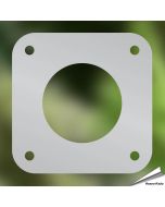 Sicherungsschild für Nistkästen aus rostfreiem Stahl ✔️ Verkleinert die Einflugöffnung auf 34mm ✔️ Schützt vor Spechten ✔️ Geeignet für Sperlinge und andere kleine Vögel ✔️ Bestelle online bei Alles für Vögel