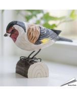 Stieglitz (Carduelis carduelis) | Handgeschnitzter Holzvogel