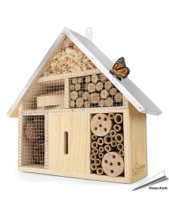 Nistkasten für Insekten mit Metall-Dach, artgerechte Bauweise - Alles für Vögel