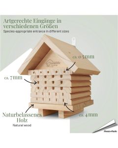 Nistkasten für Solitärbienen aus Holz, artgerechte Bauweise - Alles für Vögel