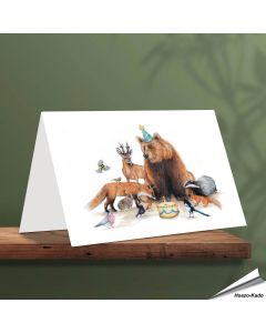 Geburtstagskarte - Mit Wildtier-Motiven - Von Hand gezeichnet - www.allesfuervoegel.de