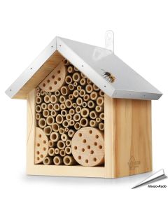 Nistkasten für Bienen mit Metall-Dach, artgerechte Bauweise - Alles für Vögel