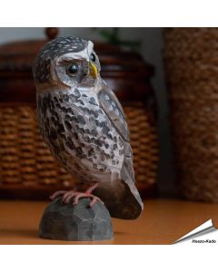 Steinkauz (Athene noctua) | Handgeschnitzter Holzvogel