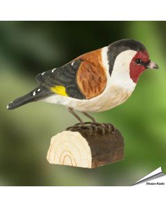 Stieglitz (Carduelis carduelis) | Handgeschnitzter Holzvogel