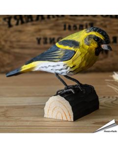 Erlenzeisig (Spinus spinus) | Handgeschnitzter Holzvogel