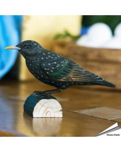 Star (Sturnus vulgaris) | Handgeschnitzter Holzvogel