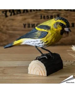 Handgefertigter Erlenzeisig aus Holz ✓ Naturgetreu gestaltet und von Hand mit Farbe auf Wasserbasis bemalt ✓ Originelles Geschenk für Vogel- und Naturliebhaber ✓ Alles für Vögel