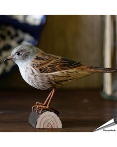 Heckenbraunelle | Handgeschnitzter Holzvogel | DecoBird