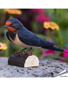 Rauchschwalbe (Hirundo rustica) | Handgeschnitzter Holzvogel