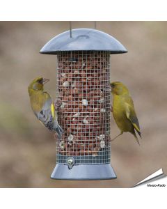 Metall-Futtersäule zum füttern von Wildvögel - Mit Maschendraht - www.allesfuervoegel.de