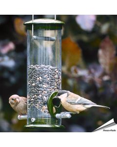 Futtersäule Metall grün (220mm) - 2 Futteröffnungen