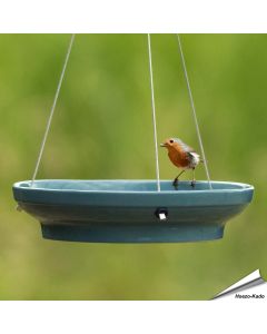 Hangende waterschaal voor vogels (blauw) - Live foto