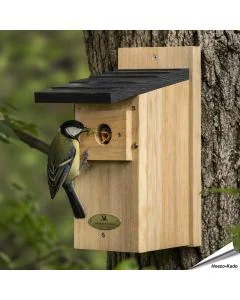 Stabiler Nistkasten aus FSC-Holz ✔️ 32 mm Einflugloch für Meisen & Kleiber ✔️ Mit Schutz vor Nesträubern - Sichere Nisthilfe für Gartenvögel ➤ Alles für Vögel