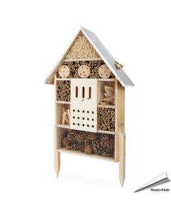 Grosser Nistkasten für Insekten mit Metall-Dach, artgerechte Bauweise - Alles für Vögel Online-Shop