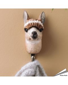 Handgefertigter Kleiderhaken mit Alpaka-Motiv ✔️ Naturgetreu und mit ungiftigen Farben bemalt ✔️ Tragkraft: 10 kg ✔️ Originelles Geschenk für Tierliebhaber und Naturfreunde ➤ Bestelle online bei Alles für Vögel
