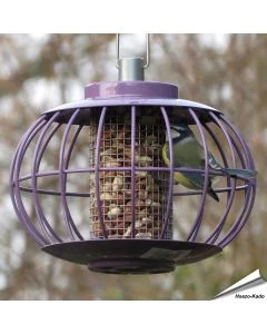 Futterlaterne für Erdnüsse mit Schutzkäfig | Aubergin | Alles für Vögel
