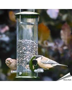 Futtersäule Metall grün (220mm) - 2 Futteröffnungen