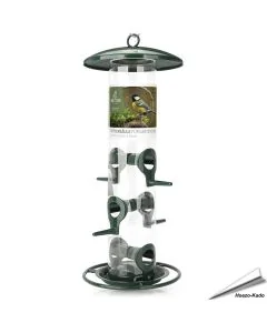 Metall-Futtersäule für Samen und Körner - 6 Öffnungen (grün)