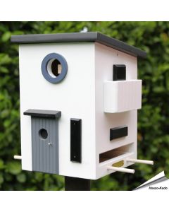 Multiholk Bauhaus - Wildlife Garden ✔️ Nistkasten und Futterhaus in einem ✔️ Für kleine Gartenvögel ✔️ Inspiriert nach skandinavischem Design ➤ Bestelle bei Alles für Vögel