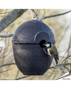 Holzbeton Nistkasten Malaga | schwarz | 32mm Einflugloch | Alles für Vögel