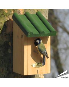 Nistkasten aus Holz mit Einflugöffnung 32mm ✔️ Komplett aus Holz (FSC 100%) ✔️ Geeignet für Kohlmeisen und andere kleine Vogelarten ✔️ Kaufe bei Alles für Vögel