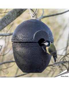 Holzbeton Nistkasten Malaga | schwarz | 32mm Einflugloch | Alles für Vögel