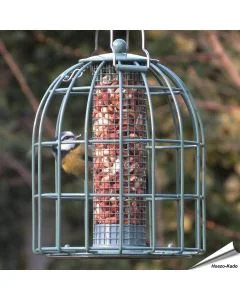 Futtersäule Compact für Erdnüsse mit Schutzkorb | Grün | Alles für Vögel