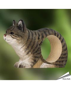 Serviettenring - Katze | Naturgetreu bemalt | Aus Holz