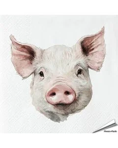 Hochwertige 3-lagige Servietten mit Schweinchen-Motiv ✔️ Bringe das Landleben auf den Tisch ✔️ FSC-zertifiziert, biologisch abbaubar ➤ Bestelle bei Alles für Vögel