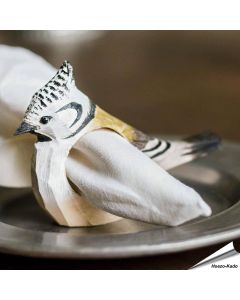 Serviettenring - Haubenmeise | Naturgetreu bemalt | Alles für Vögel