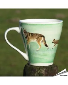 Kaffeetasse mit Naturmotiv | Wolf mit Welpen | By Myrte