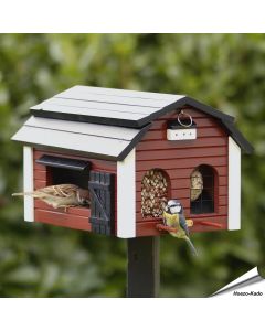 Futterscheune (rot) - Wildlife Garden ✔️ Holz-Futterhaus für Gartenvögel ✔️ Ideal für kleine Vögel ✔️ Inspiriert nach skandinavischem Design ➤ Bestelle bei Alles für Vögel