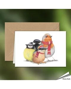 Weihnachtskarte | Cuddly Christmas Birdies | Alles für Vögel