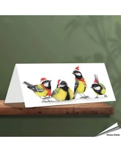 Weihnachtskarte - Mit Vogelmotiven - Von Hand gezeichnet - www.allesfuervoegel.de