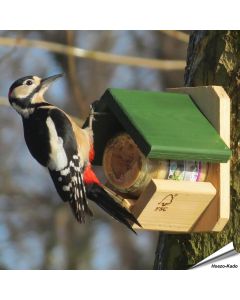 Erdnussbutter-Glashalter aus Holz (FSC-zertifiziert) - Alles für Vögel